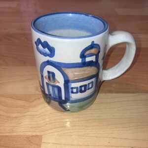 M A Hadley Signed Hand Painted Farm Barn Mug 10oz "The End" In The Bottom